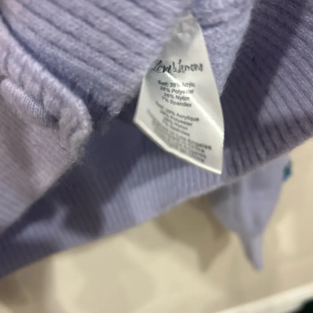 For Love and Lemons Sutton Cardigan Purple Embellished Cropped Sweater - Image 5