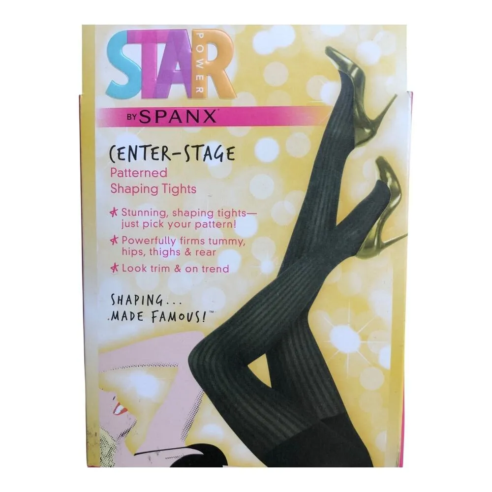 Spanx Star Power Center Stage Ribbed Row Patterned Shaping Tights Size C - Image 7