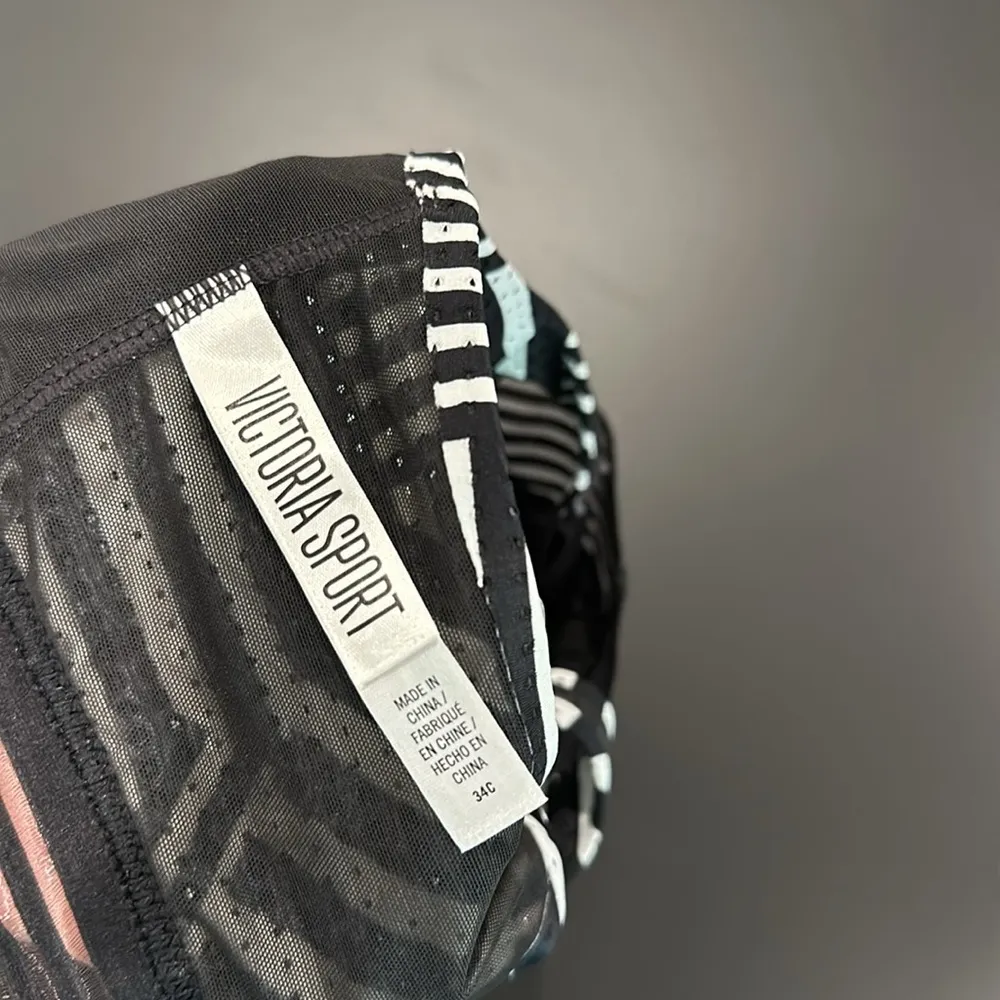 Victoria Secret Sports Bra Black & White Stripe - Image 4