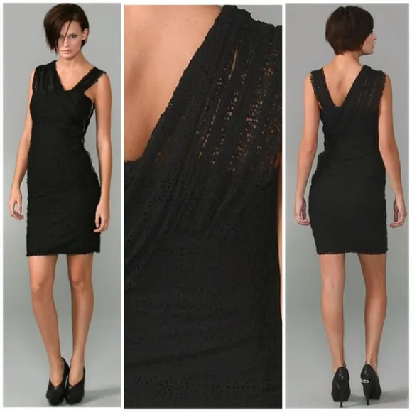 💙💖 Alexander Wang Black Spider Lace Bandage Dress - Image 2