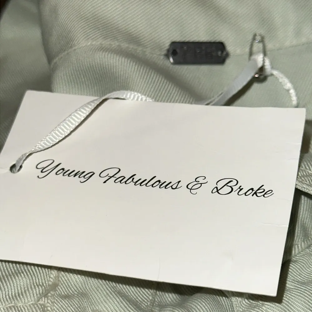 Young‎ Fabulous & Broke YFB Sage Green 100% Tencel Shirt Dress Womens S NWT Boho - Image 8