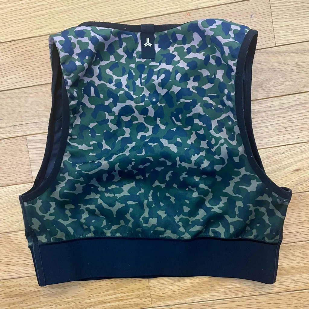 Ultracor Green Camo Sports Bra with Silver Accents - Image 2