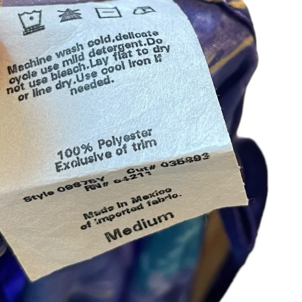 California Dynasty Vintage Y2K Ethereal Blue Boho Dreamy Floral Silky Slip Dress - Image 8