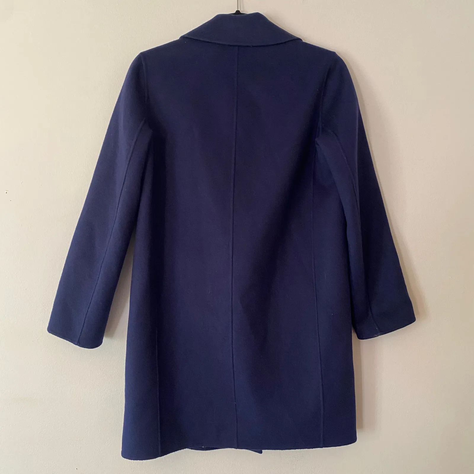 Theory Navy Blue Pea Jacket Coat Wool Cashmere Blend Preppy Women's size TP XS - Image 7