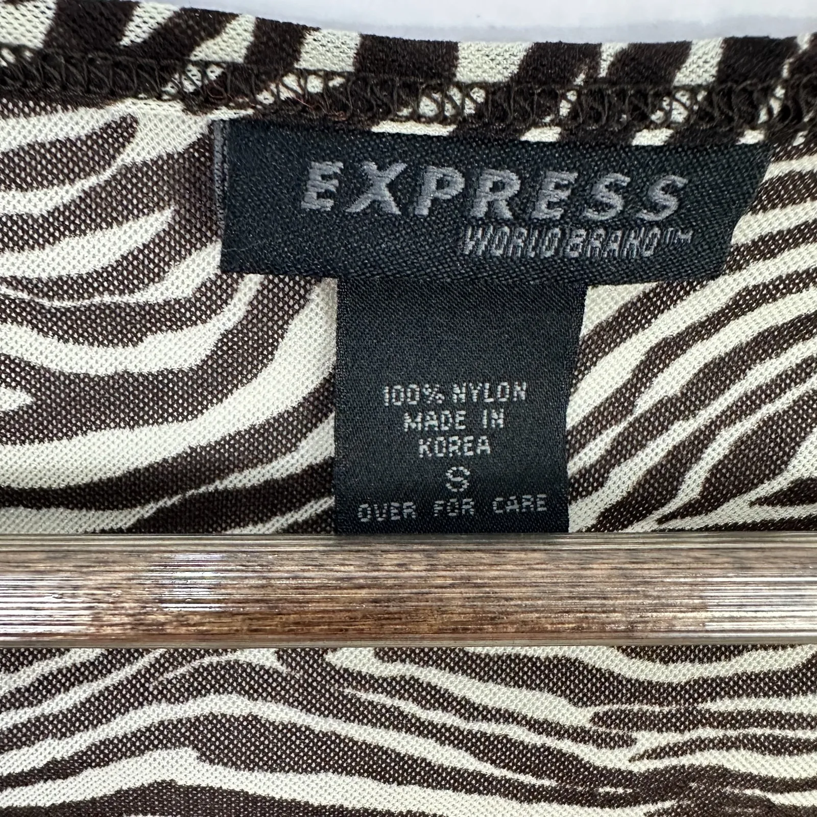 Express Mesh Top S Y2K Indie Sleaze Zebra Print Sheer 90s Animal‎ Print Grunge - Image 2
