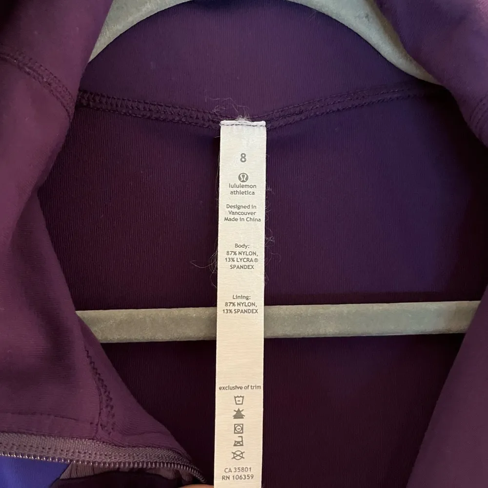 Lululemon Origami Jacket Full Zip Plum Purple Luon Jacket Sz 8 EUC RARE HTF - Image 7