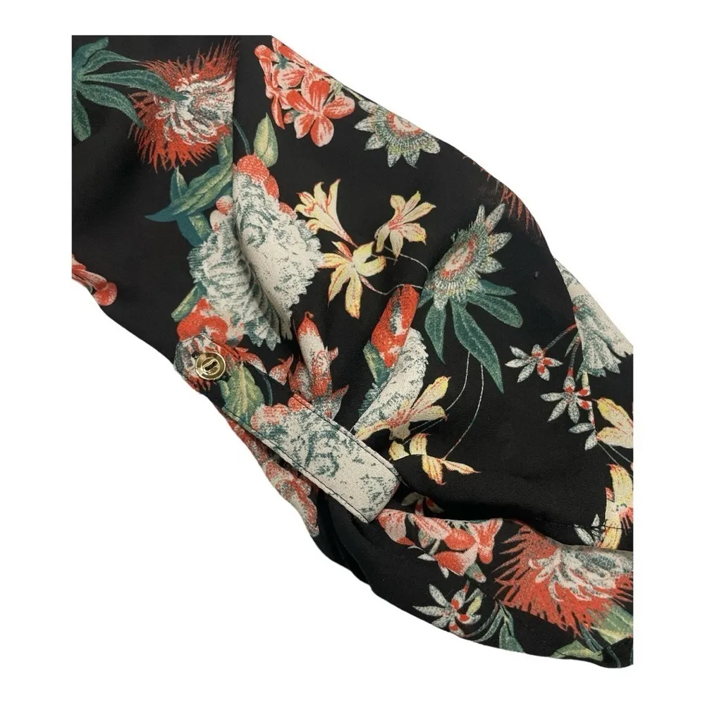 Liberty Love Ladies Size XL Black Multicolor Floral Blouse - Image 7