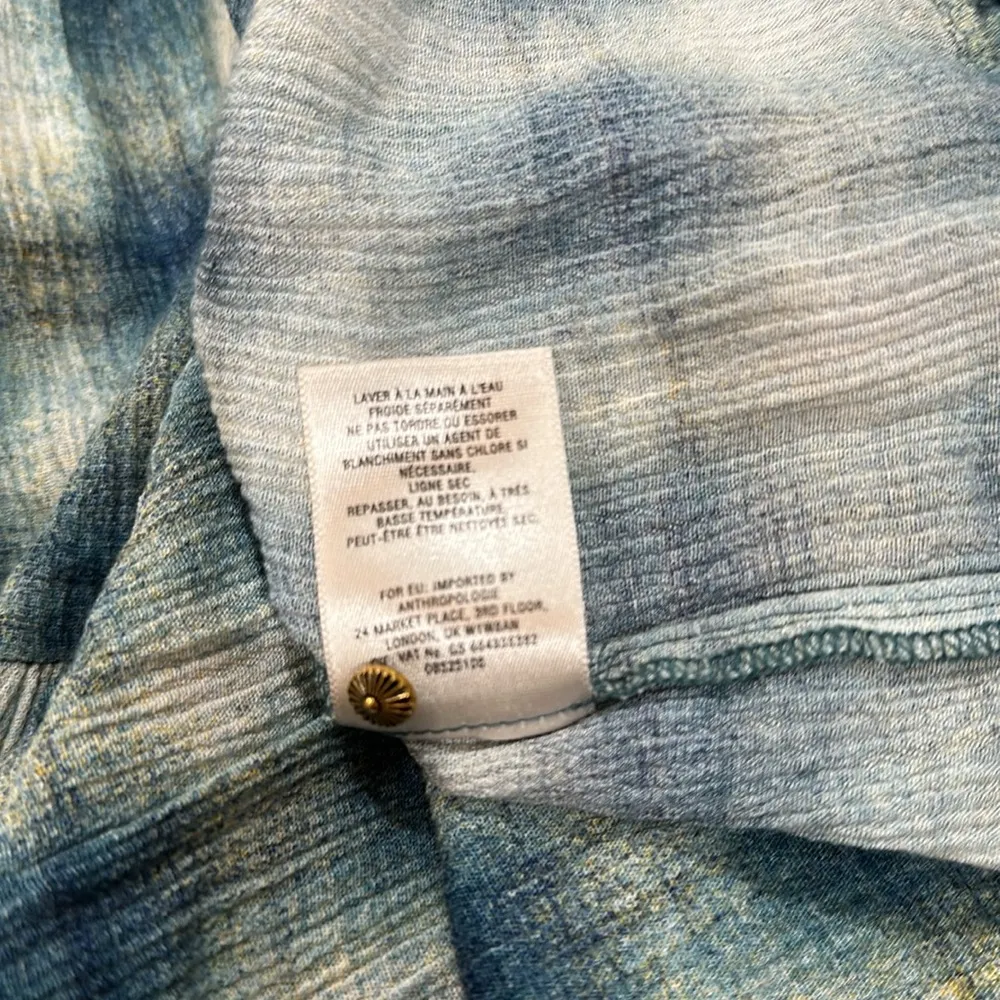 Maeve Blue Plaid babydoll Blouse see size medium - Image 4