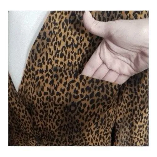 Jones New York Women Orange Black Leopard Jacket Size 6 Double Breasted Cropped - Image 5