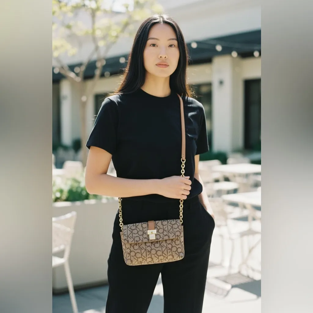 Calvin Klein Brown Logo Shoulder Bag - Image 3