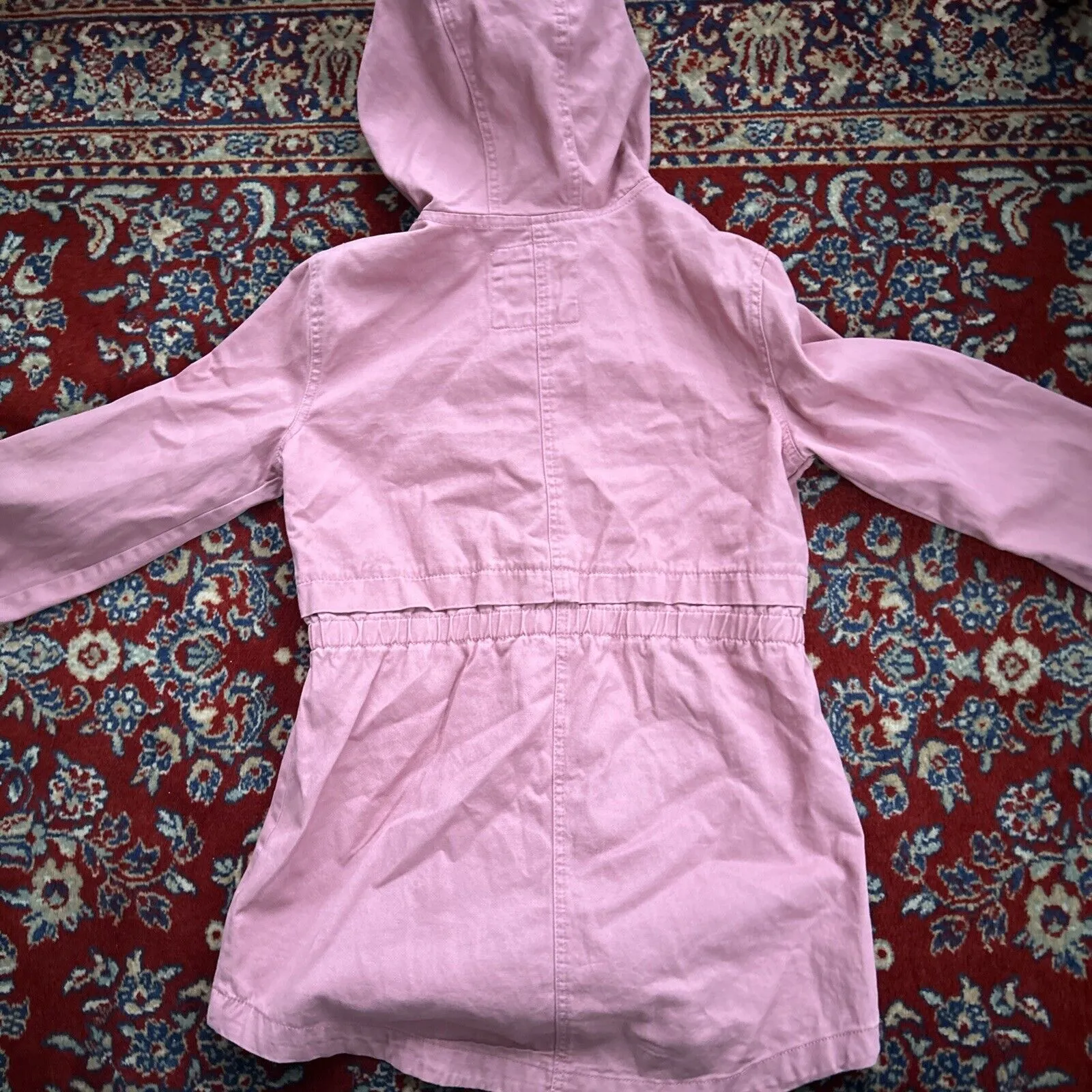 C&C California Jacket Womens Size 14 Pink Cotton Zip Button With Hood - Image 6