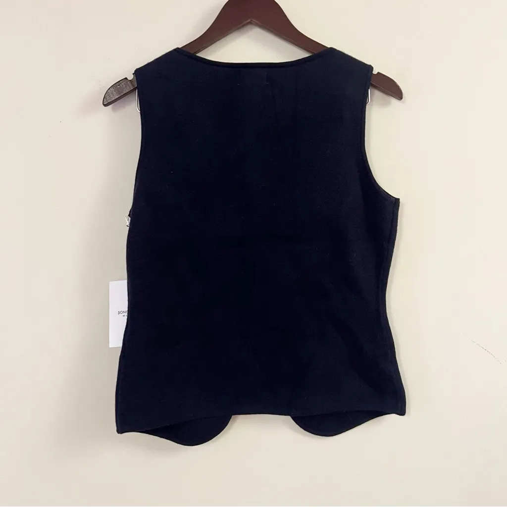 Song of Style by Aimee Song Navy Blue Button Front Sweater Vest NEW Medium - Image 6