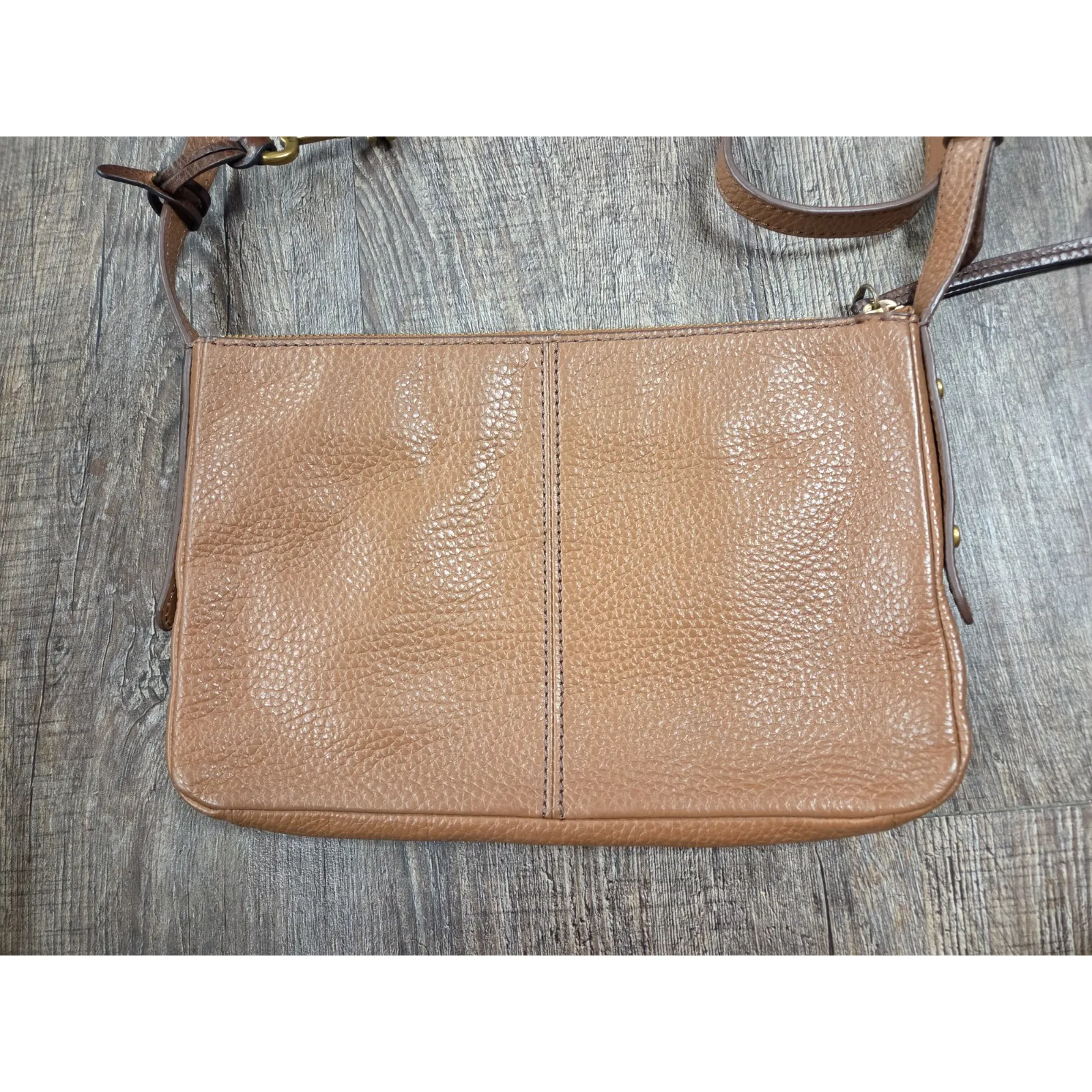 Fossil Gemma Pebbled Leather Crossbody Brown Shoulder Bag Purse w/ Key Charm - Image 2