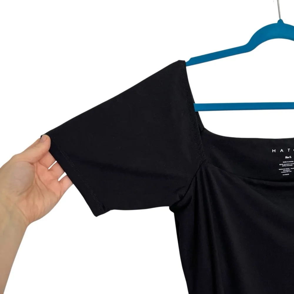 Hatch Black The Body Cap Sleeve Bodycon Bamboo Viscose Blend Midi Dress Size undefined - Image 3