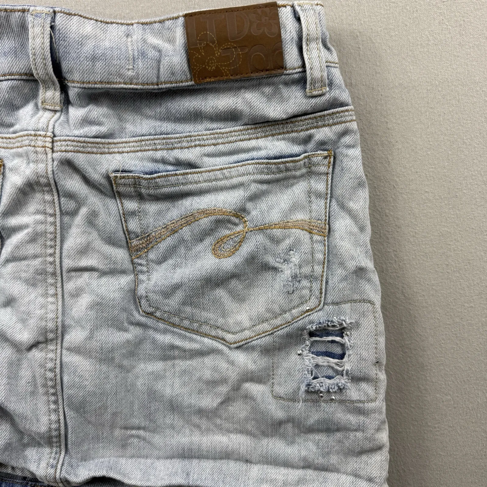 Vintage Y2K Juniors Limited Too Women's Denim Jeans Skirt Skort Size 14R - Image 10