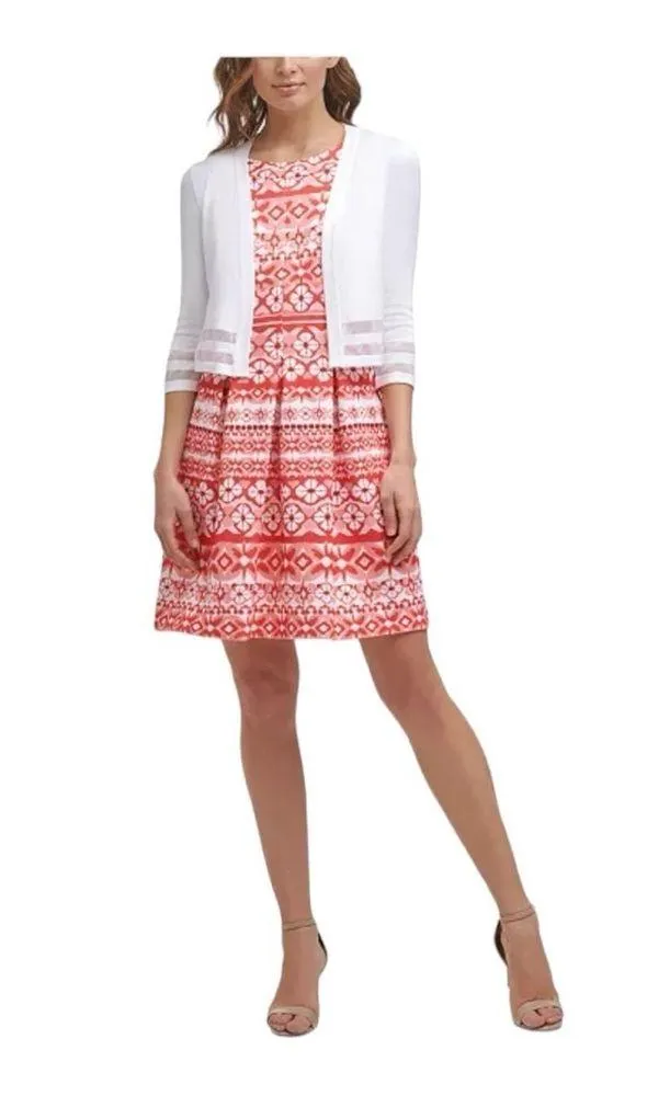 JESSICA HOWARD Womens Coral Sleeveless Fit + Flare Dress Petites 16 - Image 4