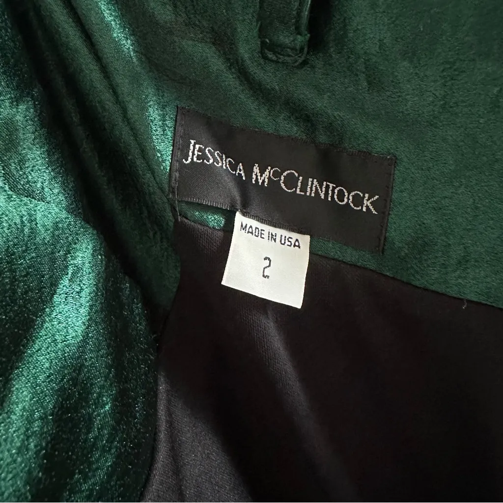 Jessica McClintock Vintage 90’s Y2K Emerald Green Flower Babydoll Mini Dress - Image 10