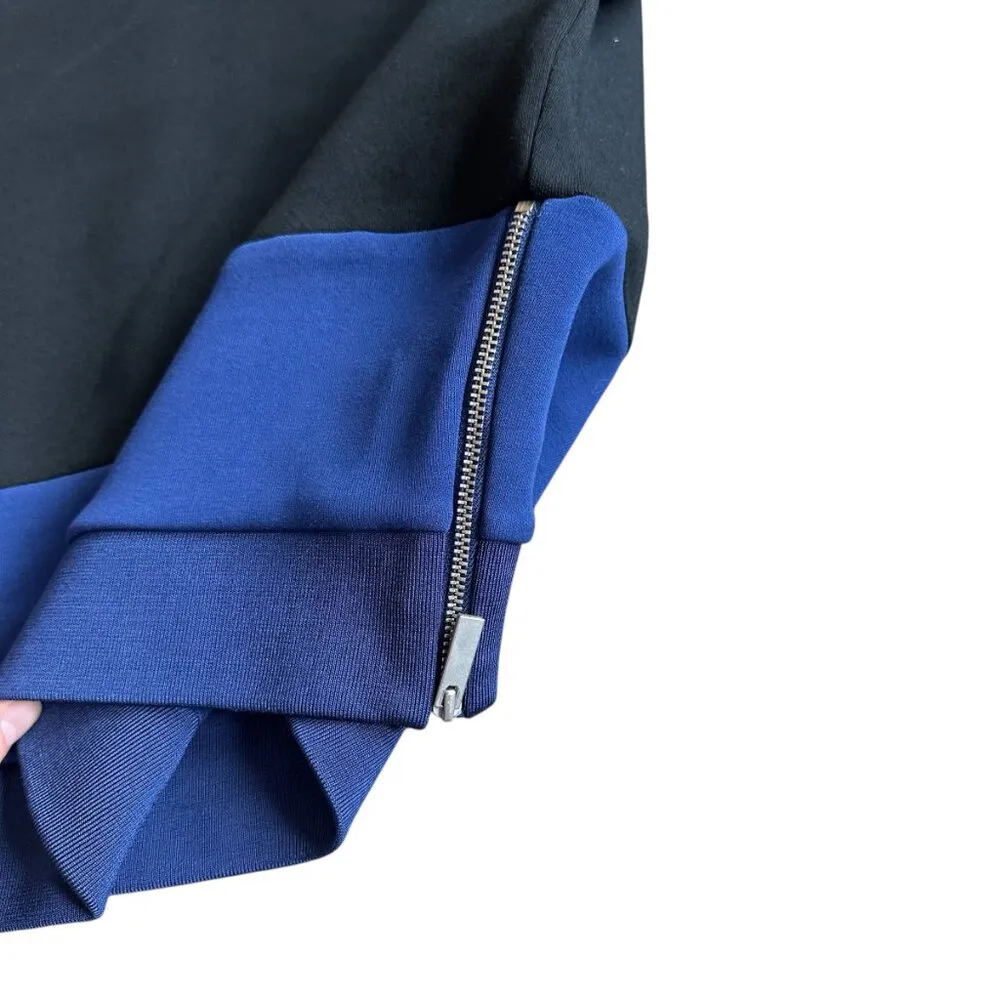 COS Relaxed Fit Pullover Sweater Sweat Shirt Color Block Blue Black Size Small - Image 5