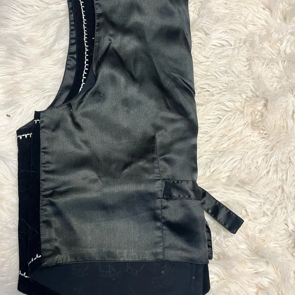 TanTrums Womens Vest Winter Snowman Snowflake Snow Embroidered Size L Black Size L - Image 7