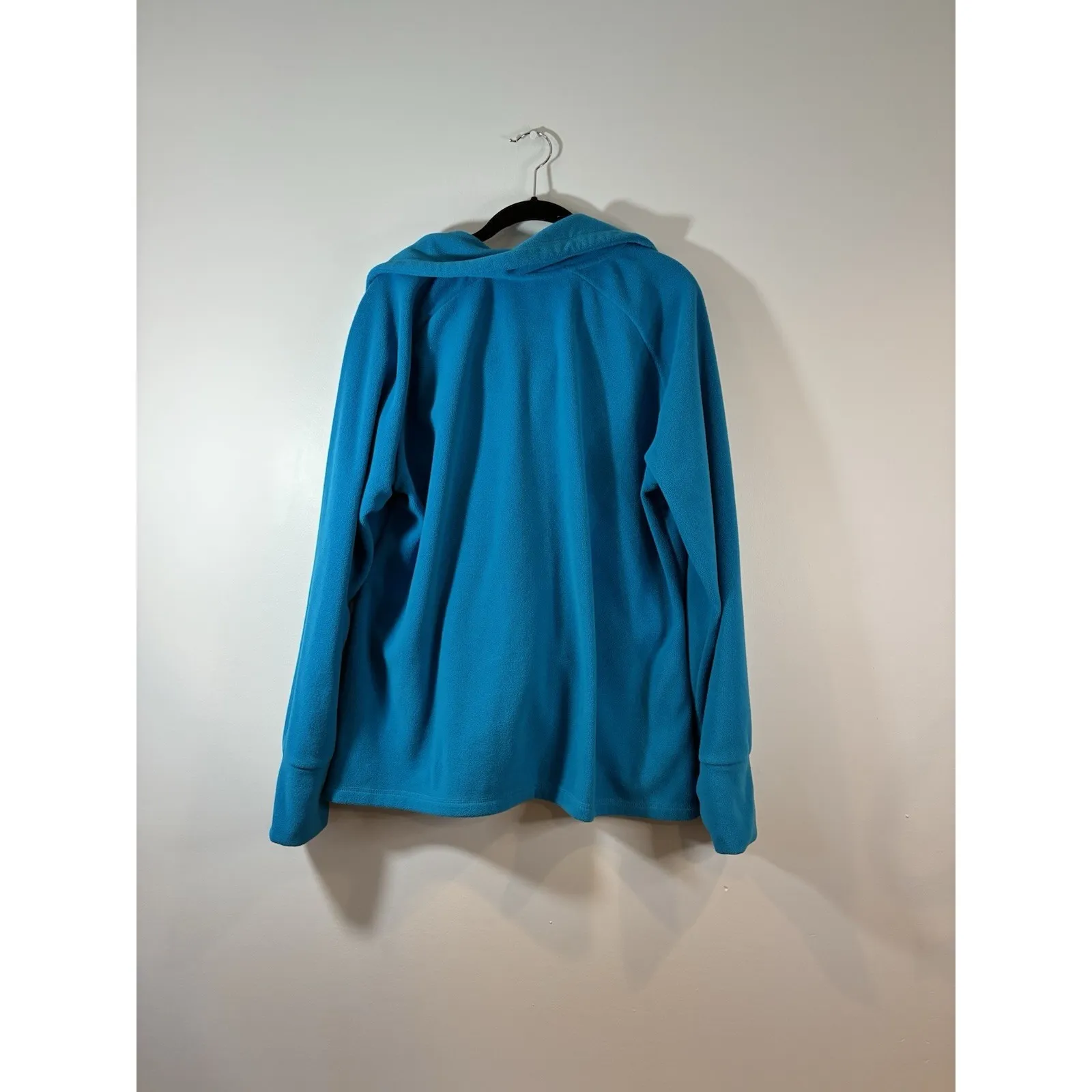 Calvin Klein Blue Fleece Jacket Womens XXL Full Zip Funnel Neck Warm Cozy‎ - Image 3