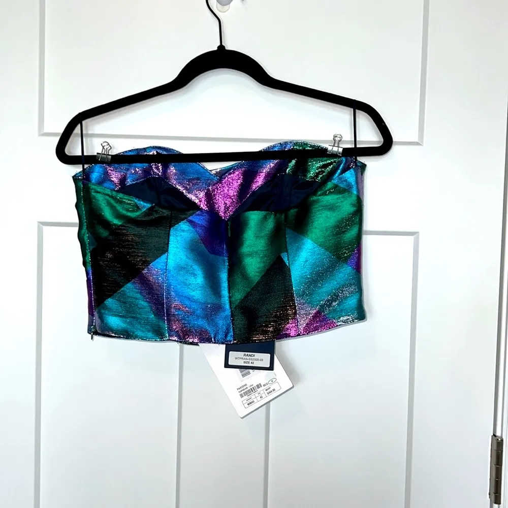 NWT Pardens Topwear Randi Metallic Crop - Image 2