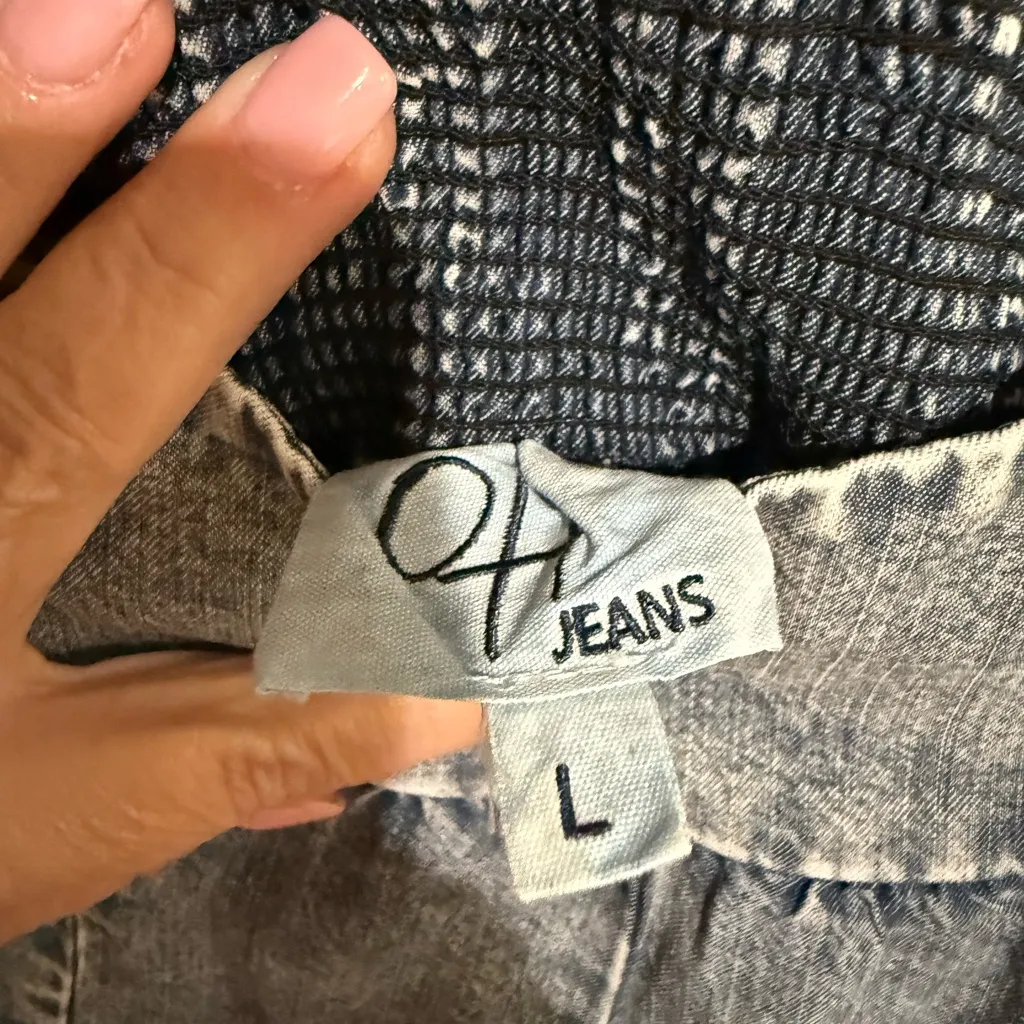 Oli & Hali Tencel Wide Leg Ruffled Hem Pants in Light Denim NWOT Large Blue - Image 5