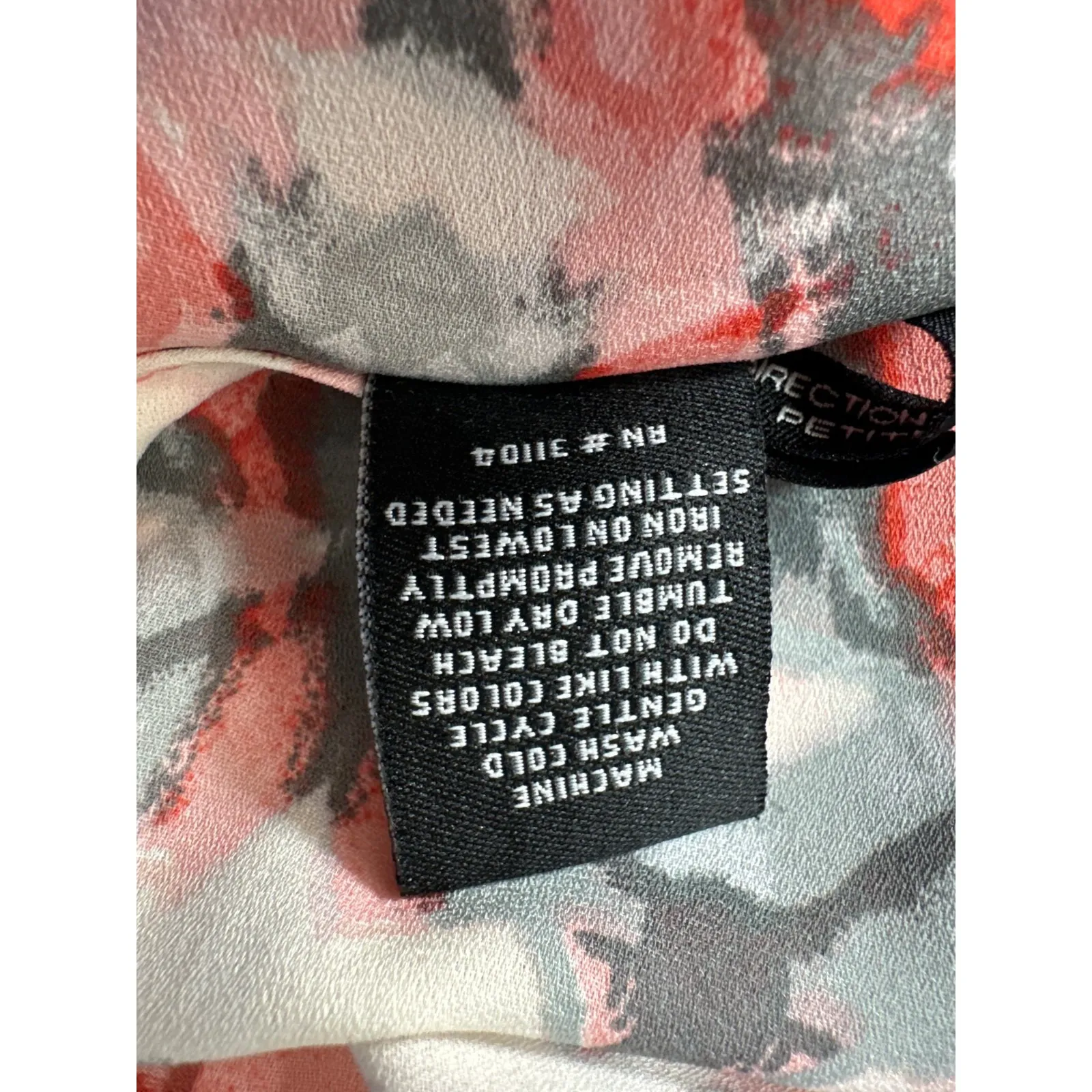 New Directiion Womens Blouse 3/4 Roll Cuff Sleeve Pink/Grey Polyester PS Pink Size undefined - Image 5