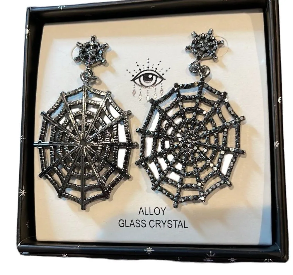EYE CANDY SPIDER WEB EARRINGS - Image 2