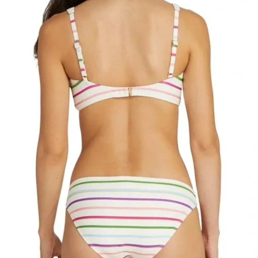 KATE SPADE (NWT) Zip Front Bikini Top & Bottoms, Party Stripe, Size XS - Image 2