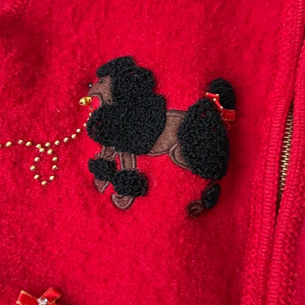 Vintage Lisa International Wool Poodle Vest Red Size M - Image 2