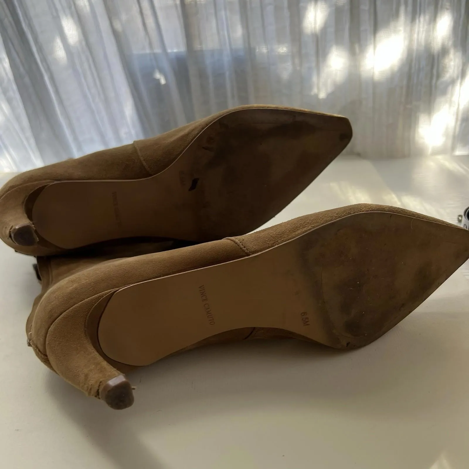 Vince Camuto Leather Mid Shaft Boots Quindele Nutmeg 6.5 M - Image 4