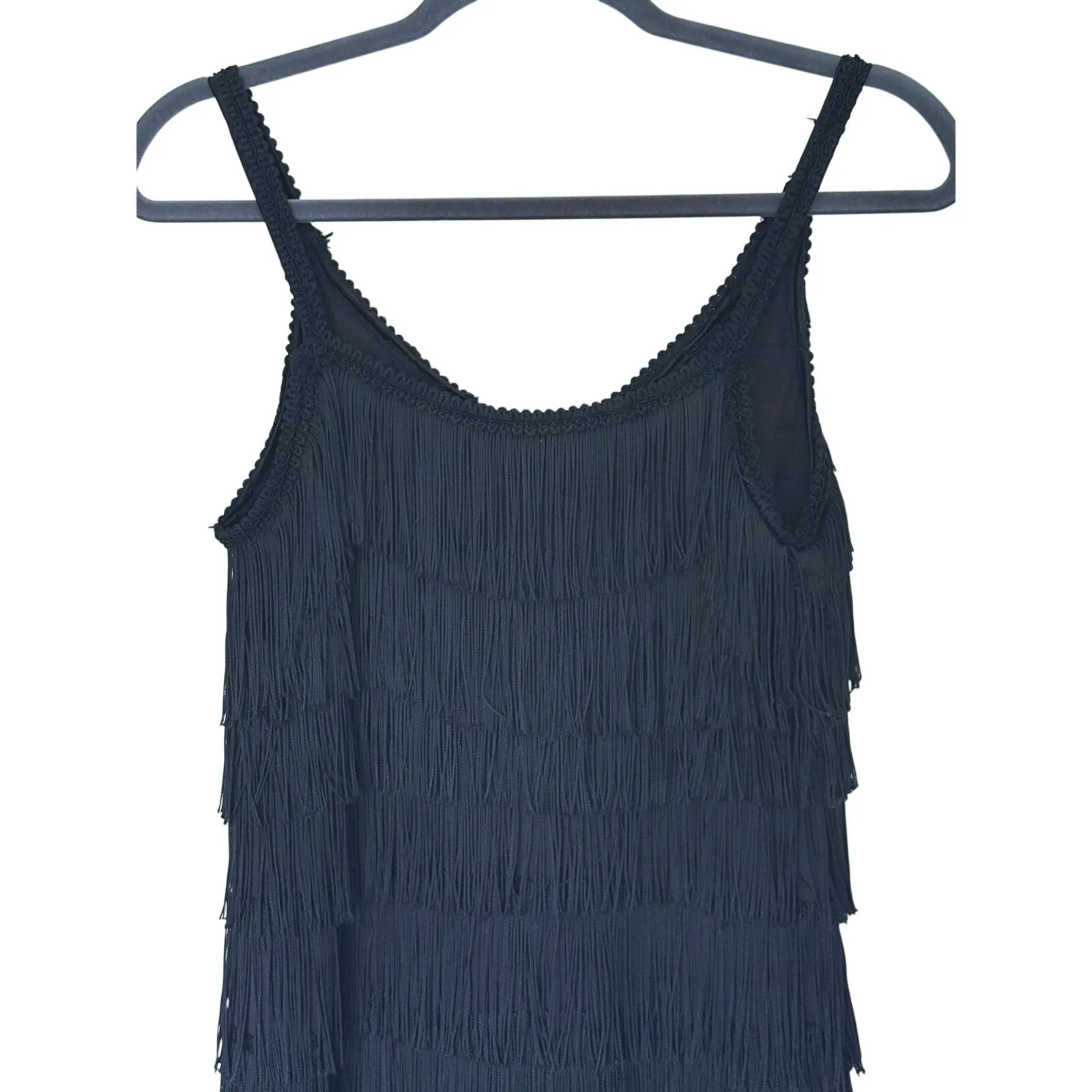 Vintage Vanity Fair 1920s Tassel Fringe Flapper Dress S Black Gatsby Costume - Image 3