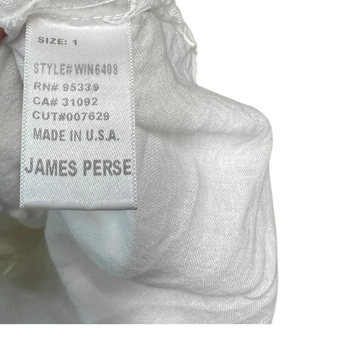 James Perse Linen Shirt Dress Button-Down Drawstring Waist White Size 1 Small - Image 9