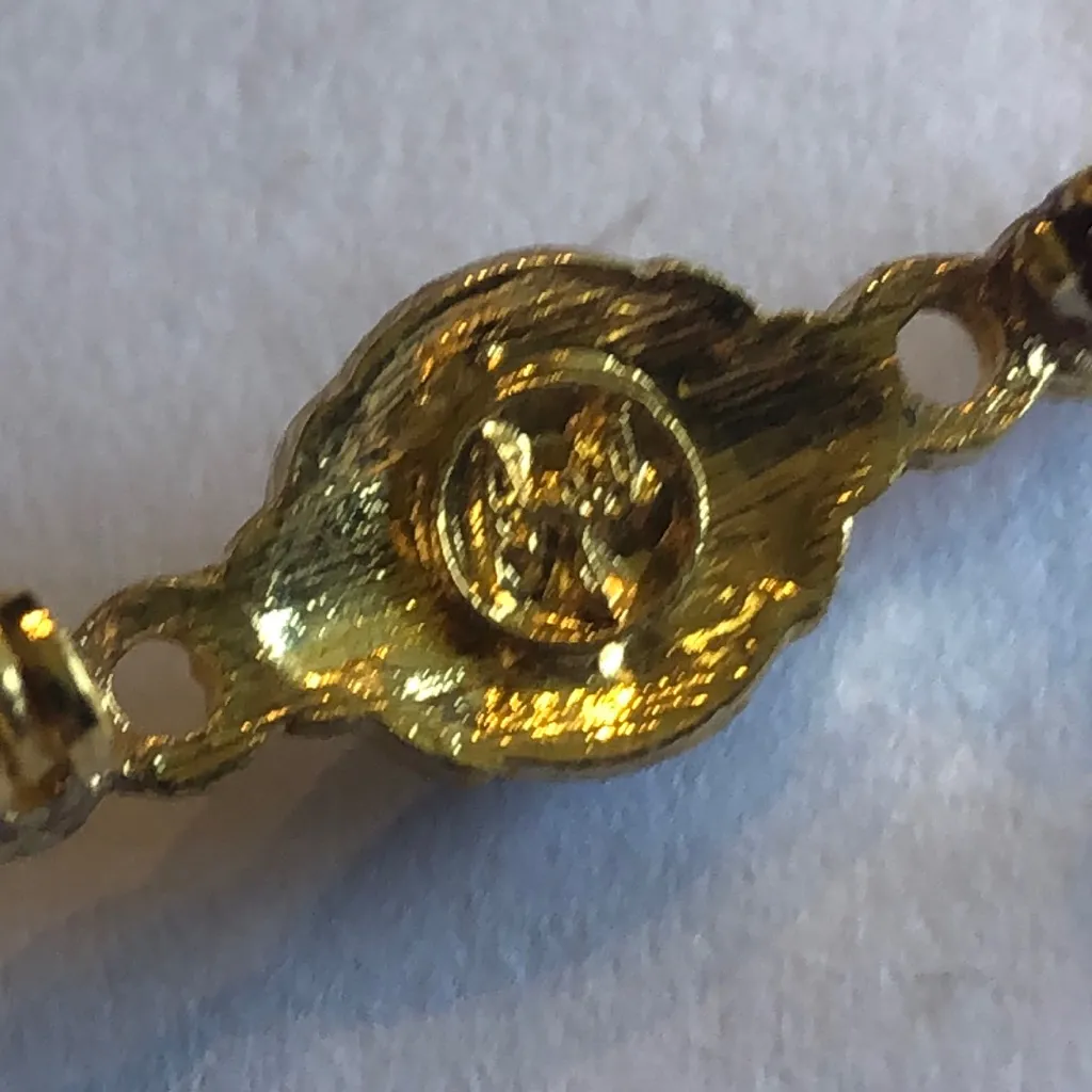 Angel Brand Elegant Gold Tone Blue CZ Dainty Bar Brooch - Image 6