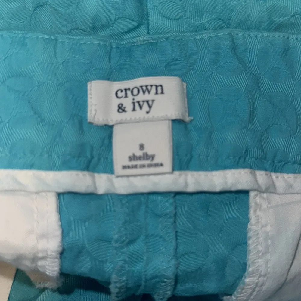 Crown & Ivy Shelby Blue Scalloped Women's Shorts - Image 3