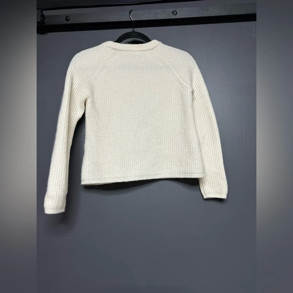 Jenni Kayne Cashmere Fisherman Sweater Ivory XS White - Image 4