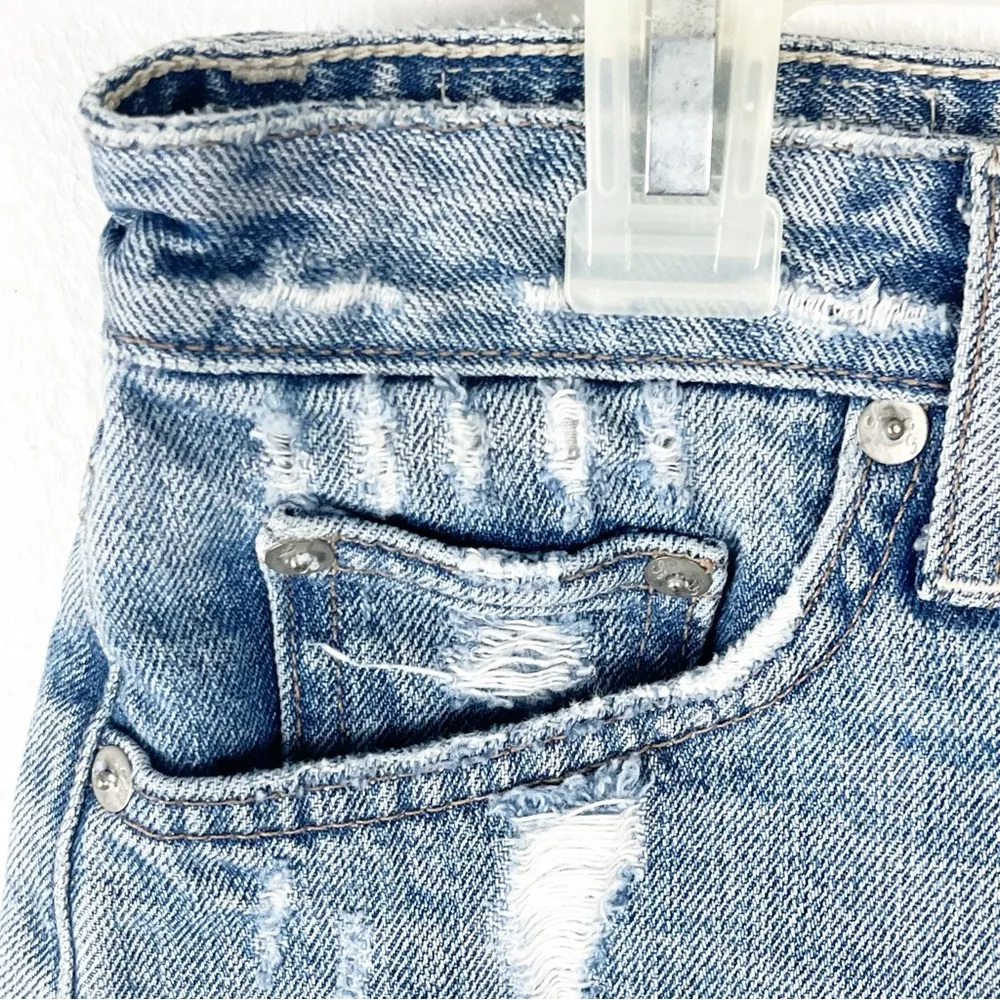 LOVERS + FRIENDS Jack 100% Cotton High Rise Ripped Distressed Denim Shorts 26 - Image 10