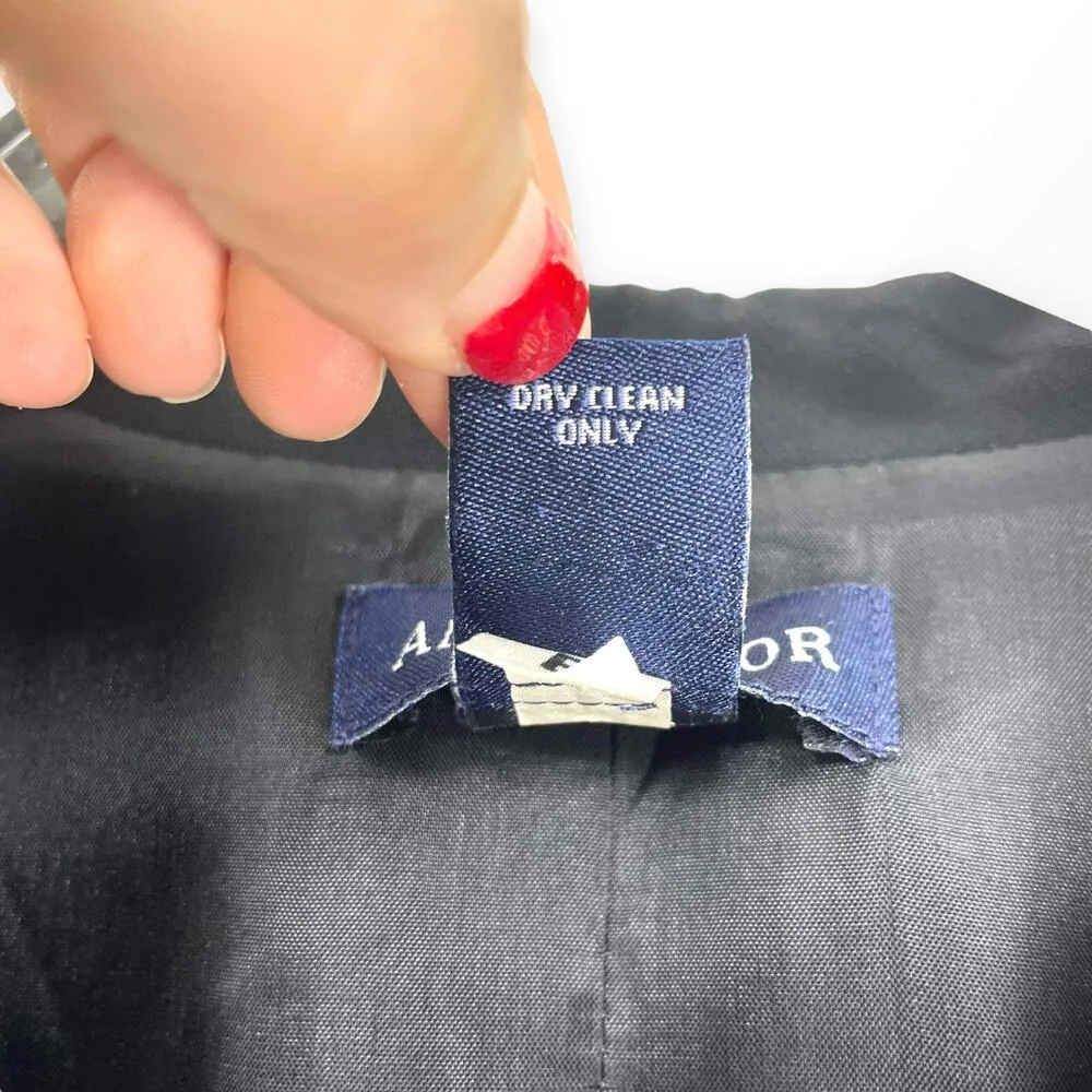 90s ANN TAYLOR Vintage Black Three Button Suit Jacket Size 10 - Image 4