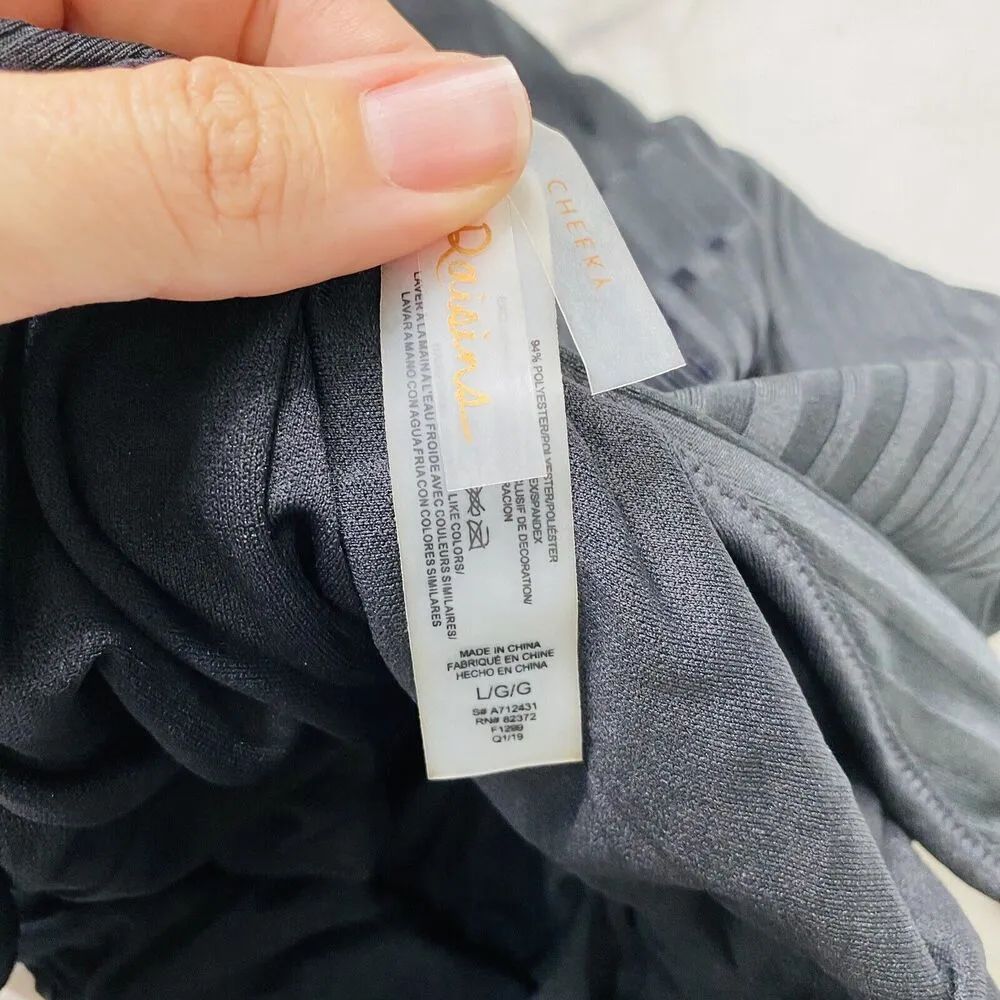 Raisins Juniors' Beach Cove Cheeky Textured Plunging One-Piece Black L Large New - Image 6