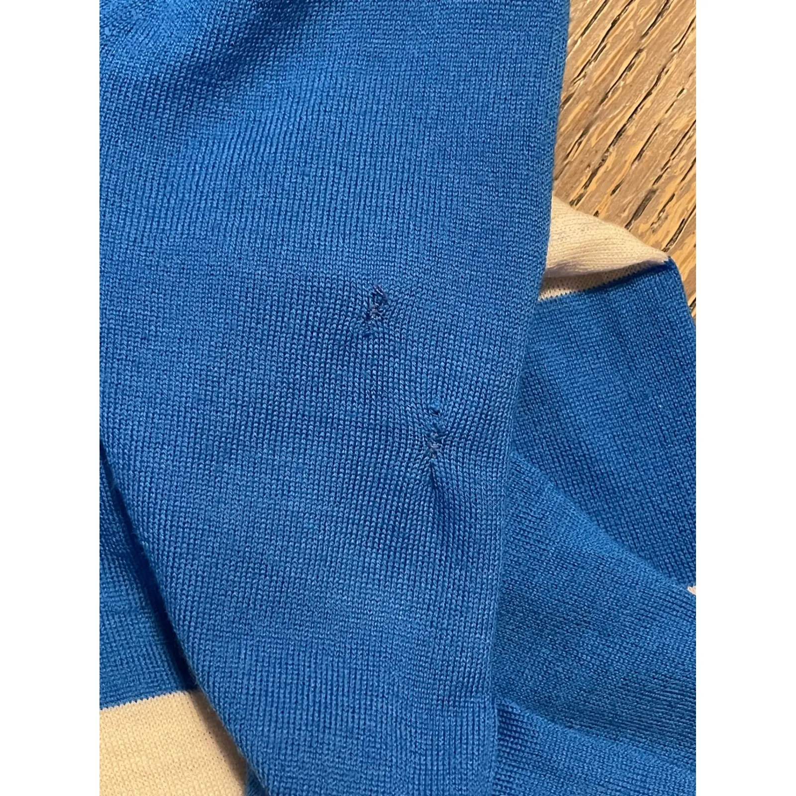 Proenza Schouler Stripe Crew Neck 100% Merino Wool Sweater Size Small - Image 7