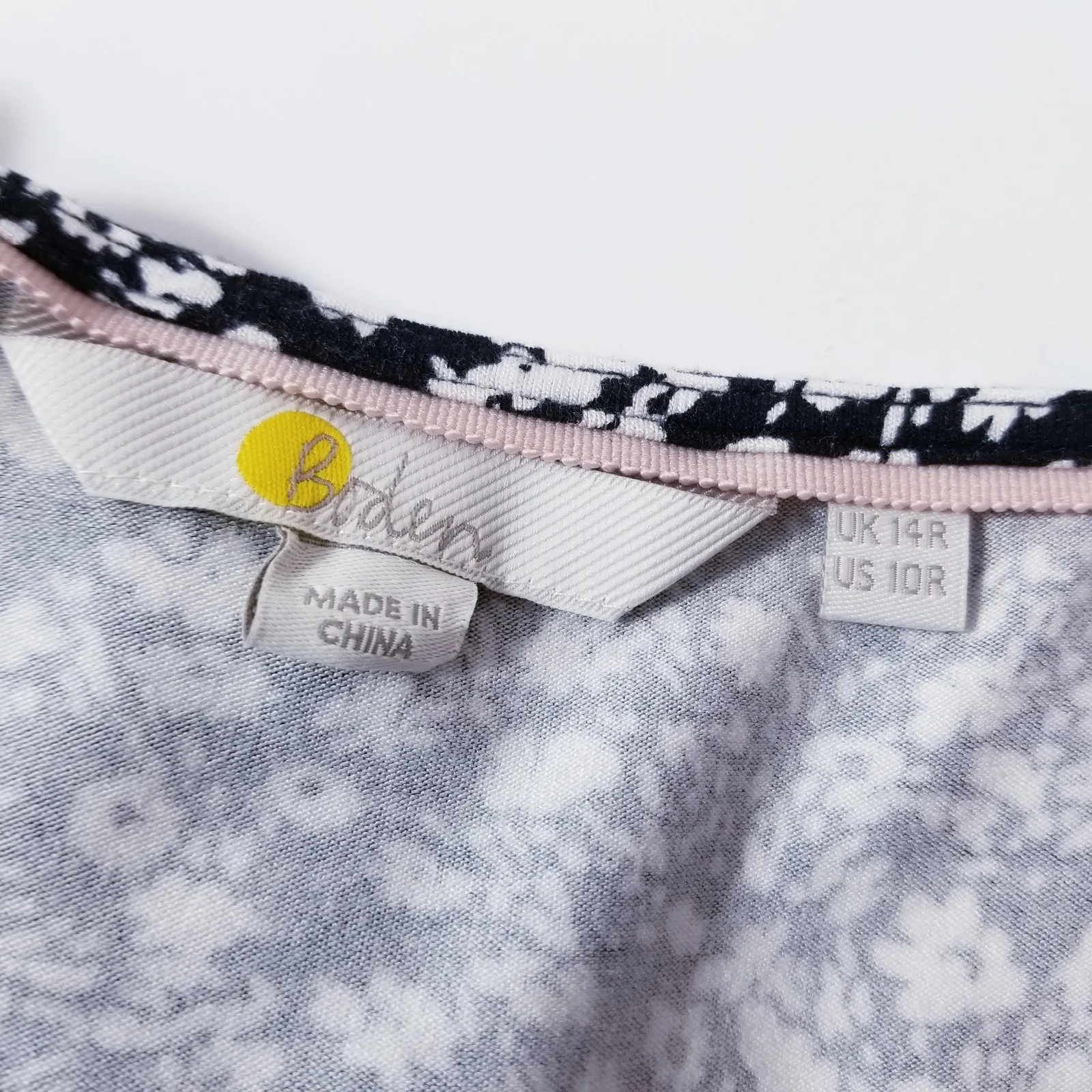 Boden Floral Print Long Sleeves Midi Jersey Dress with Side pockets Black Size 10 - Image 5