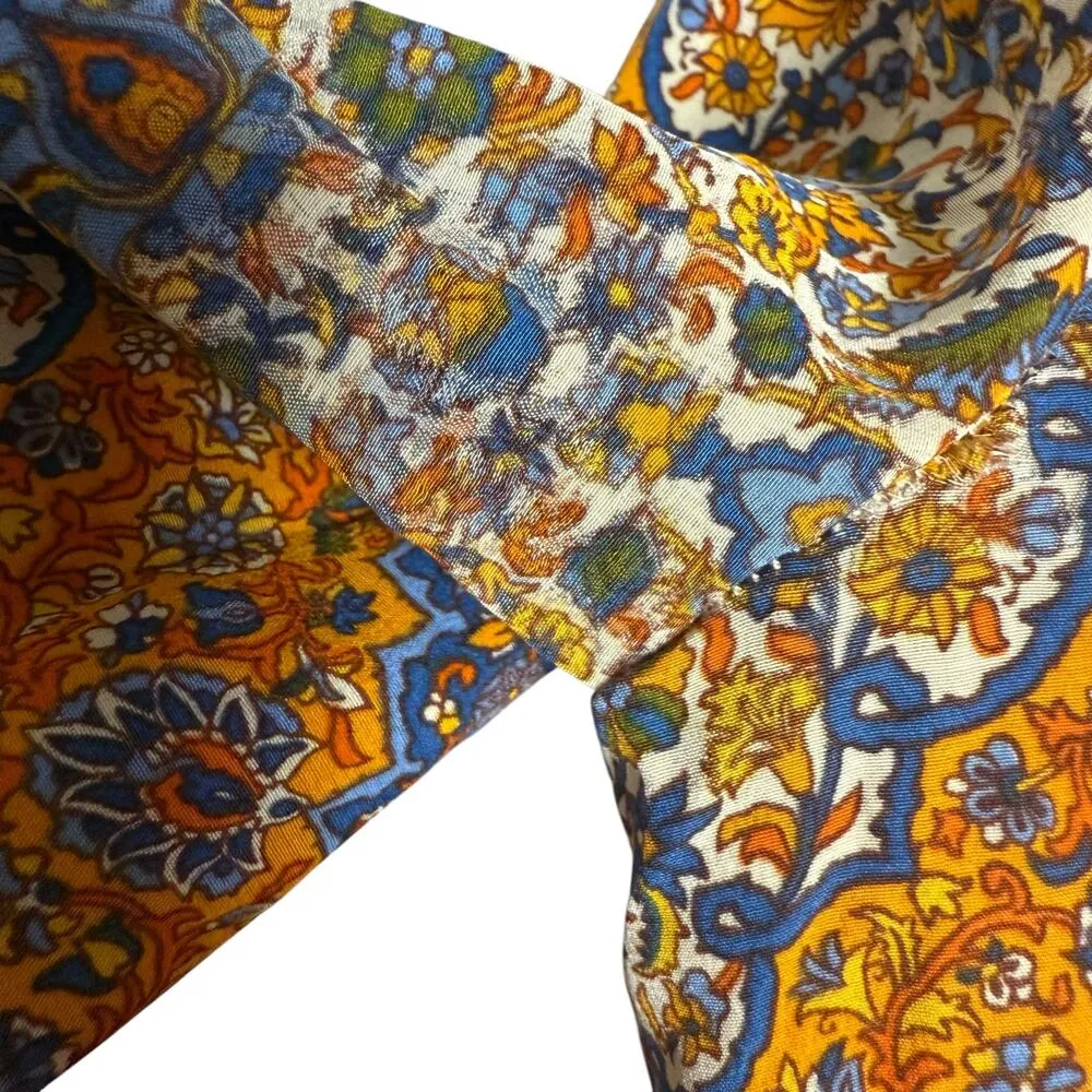 Tory Burch Soirée Silk Paisley Print Pleated Long Sleeve Shirt Dress Size 6 - Image 16