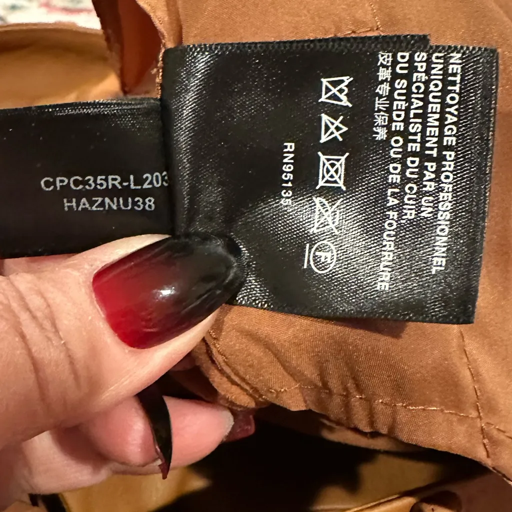 NEW LAFAYETTE 148 NEW YORK HIGH RISE LAMBSKIN STRAIGHT LEG LEATHER BROWN PANTS 2 - Image 7