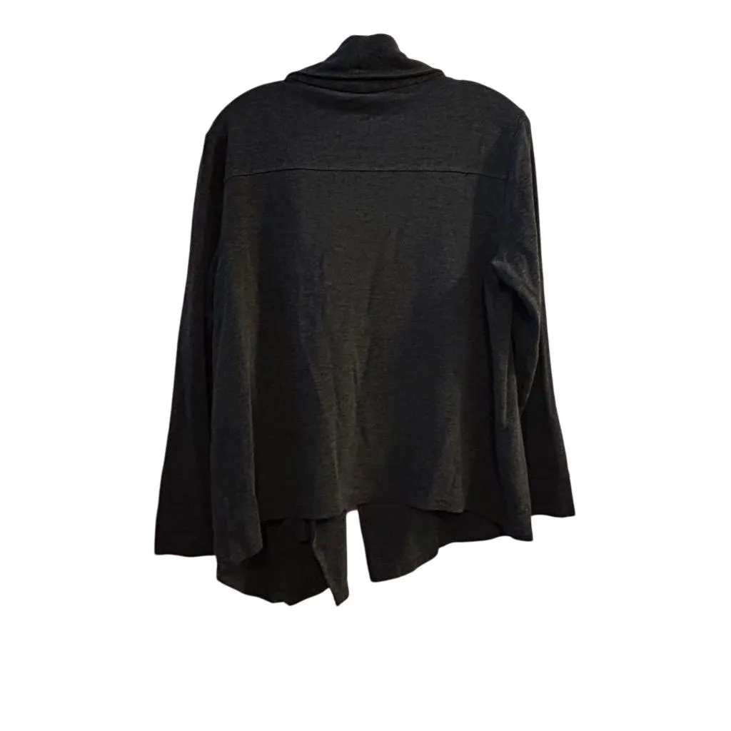 Kensie Women's Asymmetrical Cardigan Jacket Gray XL Long Sleeve Casual - Image 9