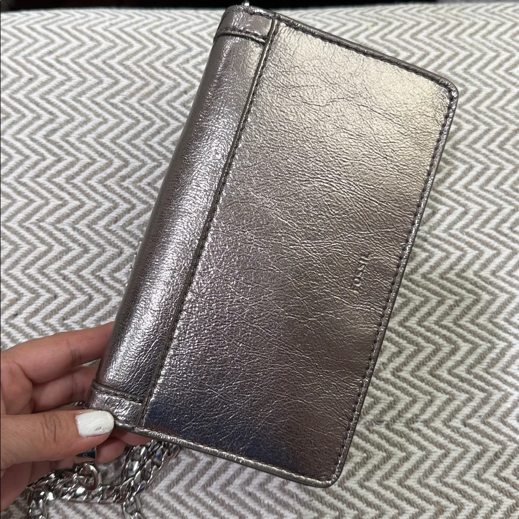 Fossil Metallic Silver Chain Shoulder Bag - Image 4