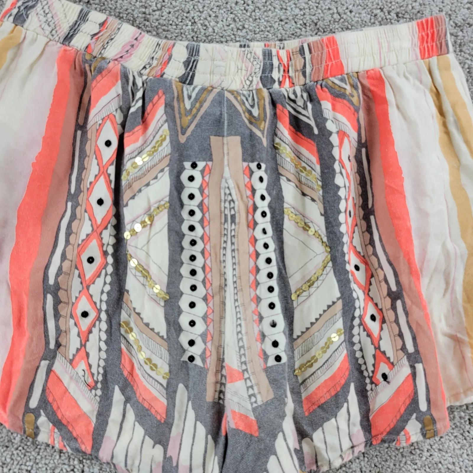 Minkpink Mayan Temple Shorts Womens S High Waist Lined Tribal Print Loose Pocket - Image 10