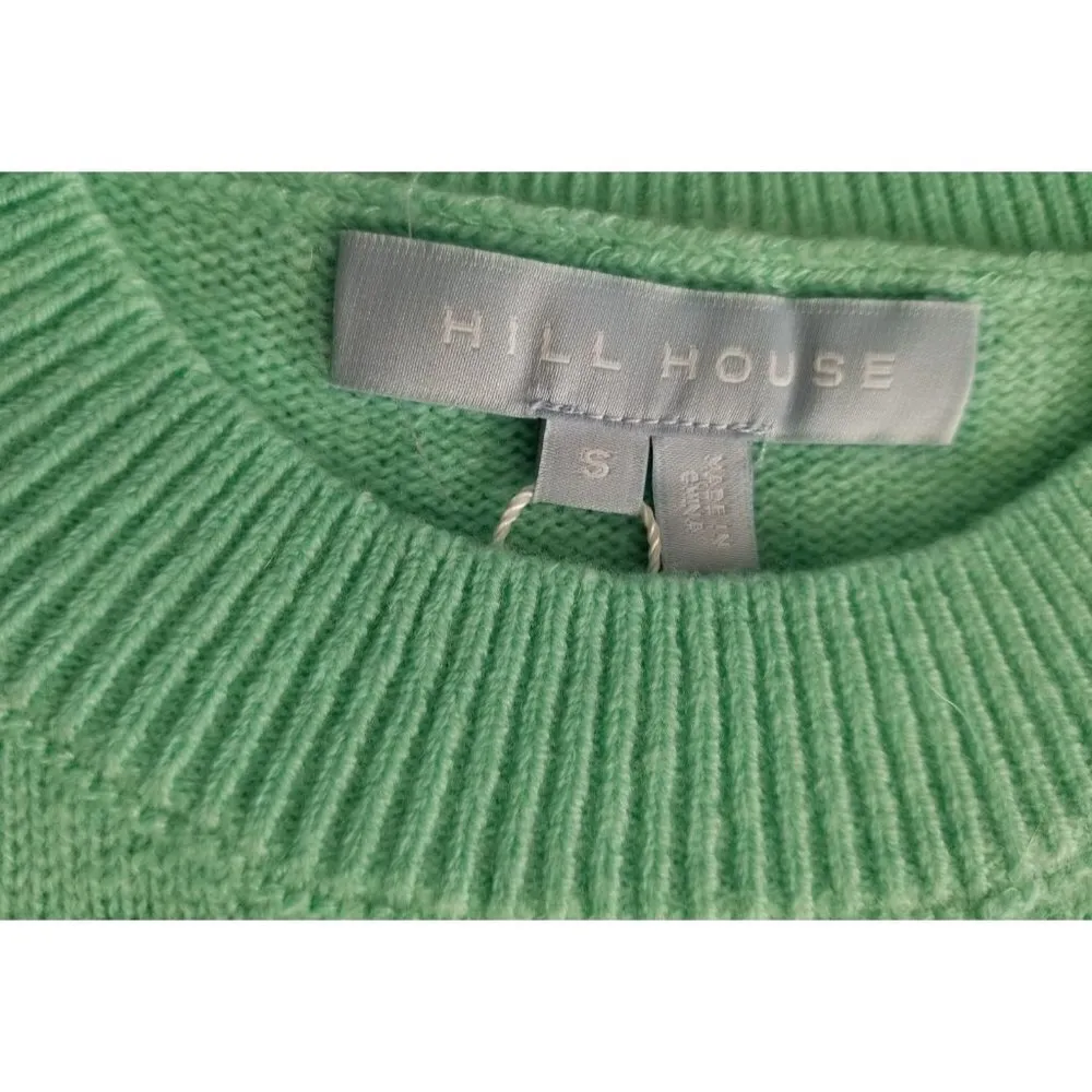 Hill House Home Cropped Silvia Sweater Ocean Wave Green 100% Merino Wool Size S - Image 4