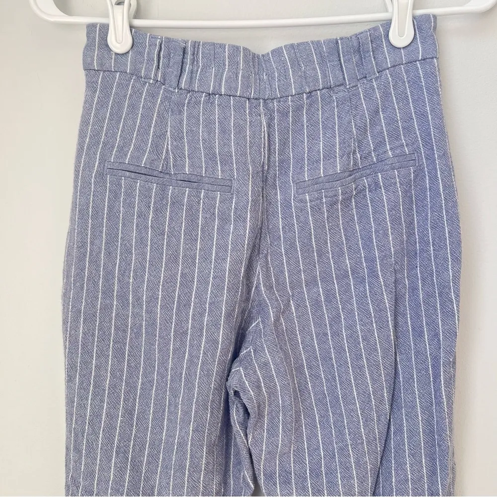 Abercrombie & Fitch Blue White Striped Linen Pants Size XS - Image 9