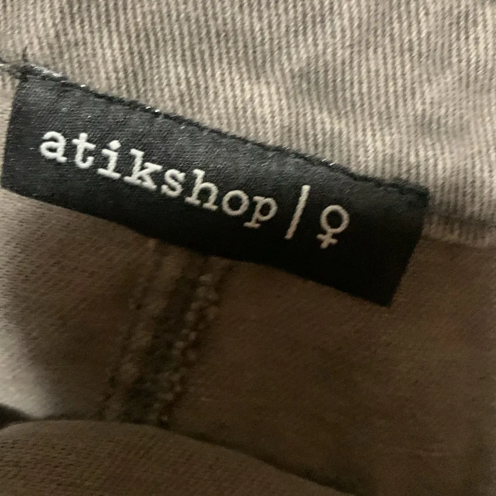 Atikshop Gray Distressed Denim Crisscross Skirt Size L - Image 5