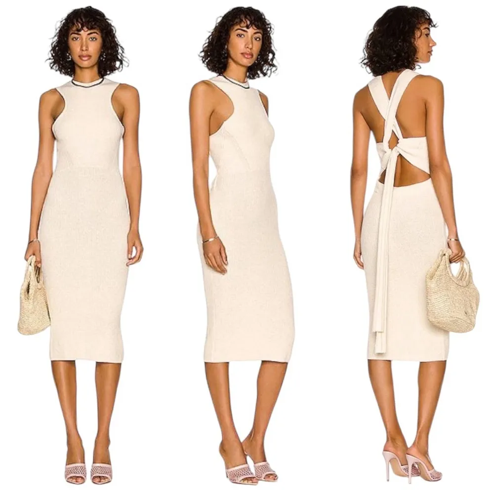 A.L.C. Caleb Cross Back Ivory Knit Midi Dress Size XS NWT - Image 14
